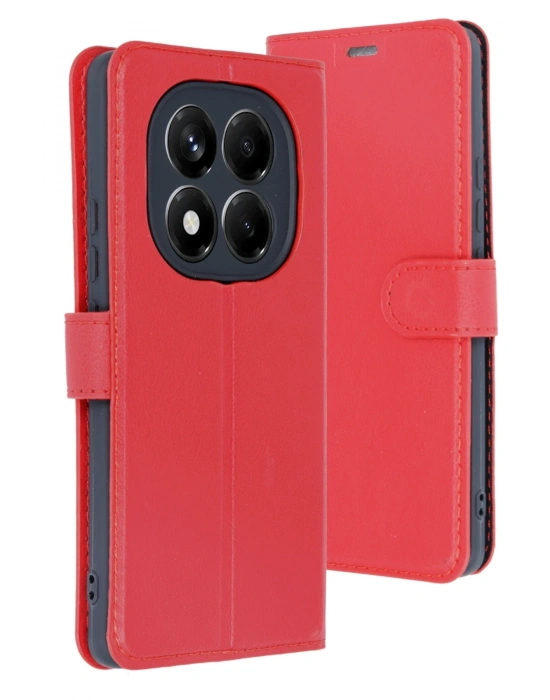 Newface Xiaomi Redmi Note 14 Pro 5G Kılıf Trend S Plus Kapaklı Kılıf - Kırmızı