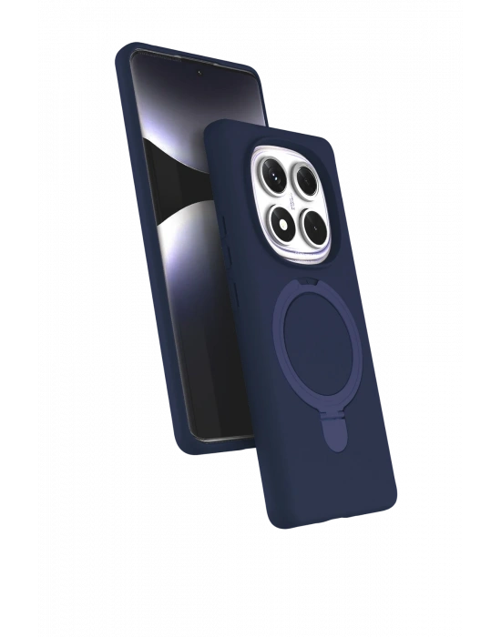 Newface Xiaomi Redmi Note 14 Pro 5G Regal Magsafe Standlı Kapak - Lacivert