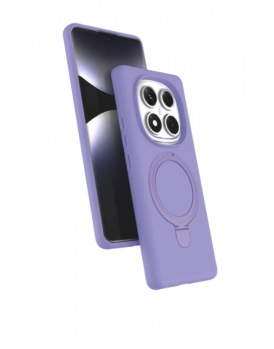 Newface Xiaomi Redmi Note 14 Pro 5G Regal Magsafe Standlı Kapak - Lila