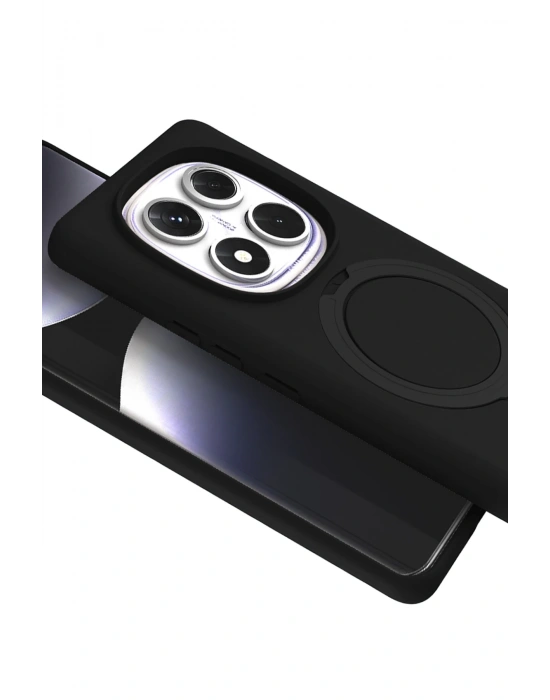 Newface Xiaomi Redmi Note 14 Pro 5G Regal Magsafe Standlı Kapak - Siyah