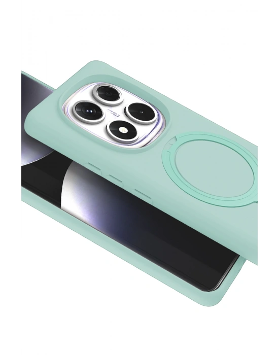 Newface Xiaomi Redmi Note 14 Pro 5G Regal Magsafe Standlı Kapak - Su Yeşili