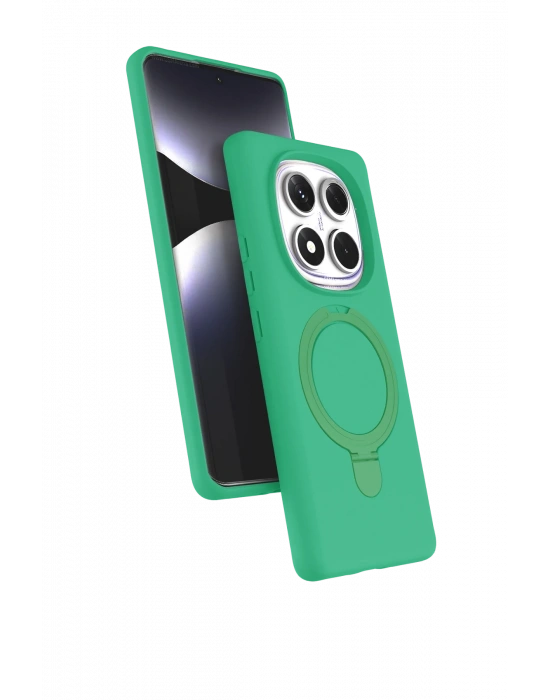 Newface Xiaomi Redmi Note 14 Pro 5G Regal Magsafe Standlı Kapak - Yeşil