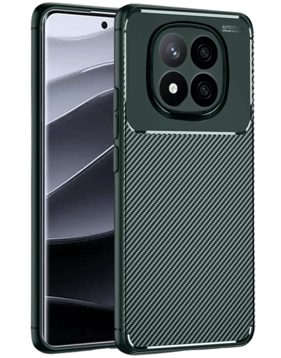 Newface Xiaomi Redmi Note 14 Pro Plus Kılıf Auto Focus Karbon Kapak - Koyu Yeşil