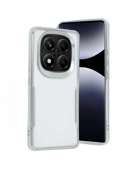 Newface Xiaomi Redmi Note 14 Pro Plus Kılıf Boyi Silikon Kapak - Gümüş