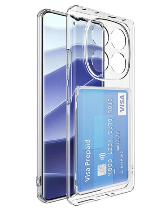 Newface Xiaomi Redmi Note 14 Pro Plus Kılıf Kart Şeffaf Silikon - Şeffaf
