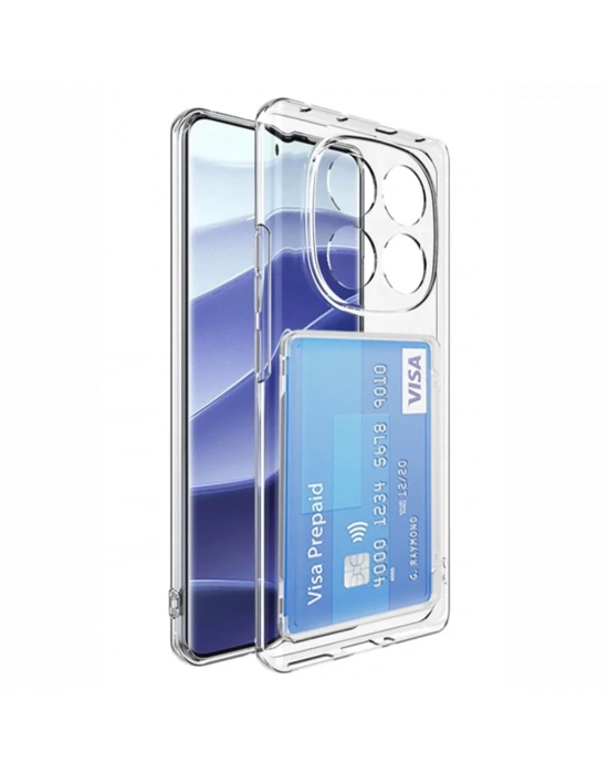 Newface Xiaomi Redmi Note 14 Pro Plus Kılıf Kart Şeffaf Silikon - Şeffaf