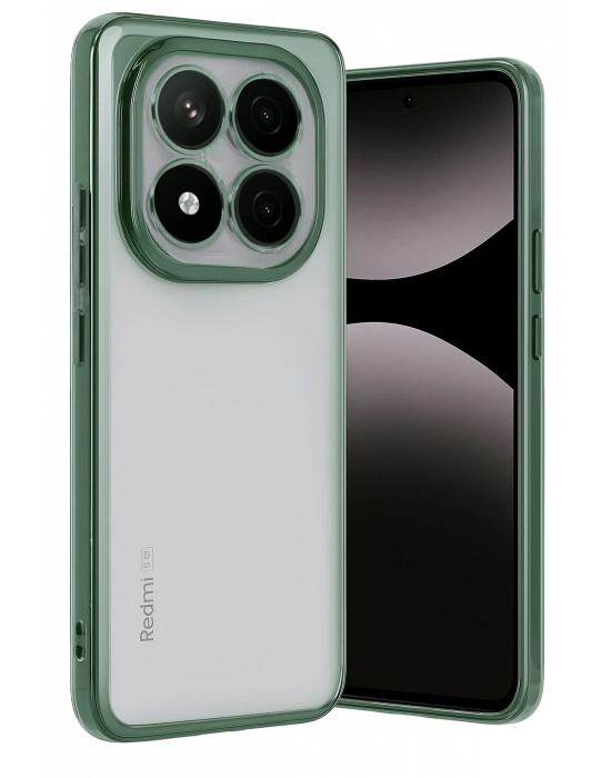 Newface Xiaomi Redmi Note 14 Pro Plus Kılıf Razer Lensli Silikon - Yeşil