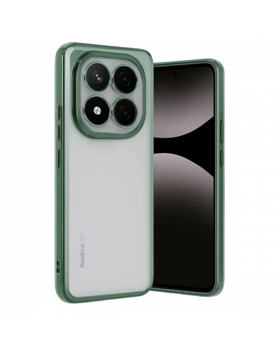 Newface Xiaomi Redmi Note 14 Pro Plus Kılıf Razer Lensli Silikon - Yeşil