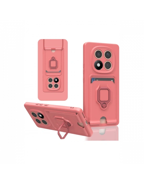 Newface Xiaomi Redmi Note 14 Pro Plus Kılıf Zuma Kartvizitli Yüzüklü Silikon - Pembe