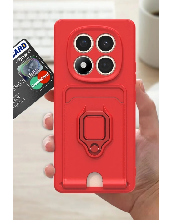 Newface Xiaomi Redmi Note 14 Pro Plus Kılıf Zuma Kartvizitli Yüzüklü Silikon - Siyah