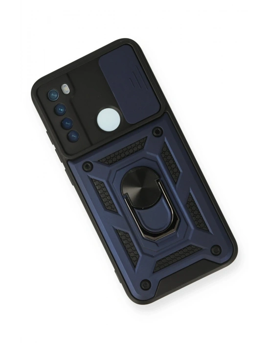 Newface Xiaomi Redmi Note 8 Kılıf Pars Lens Yüzüklü Silikon - Lacivert