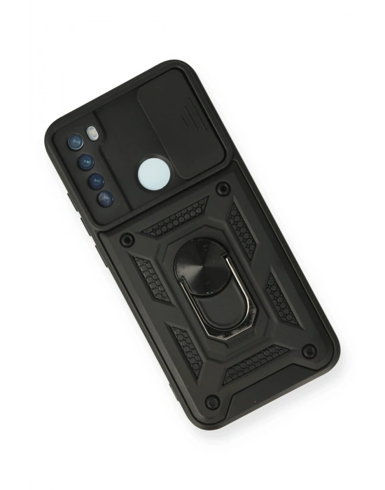 Newface Xiaomi Redmi Note 8 Kılıf Pars Lens Yüzüklü Silikon - Siyah