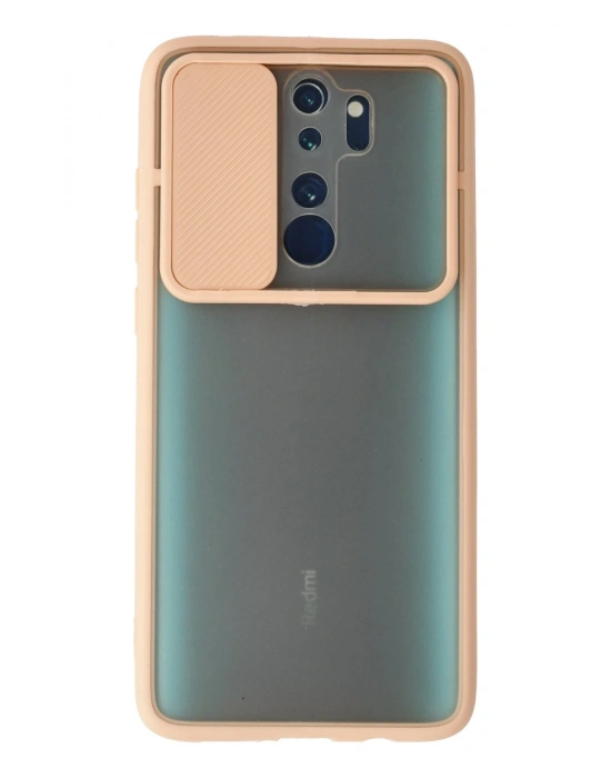 Newface Xiaomi Redmi Note 8 Pro Kılıf Palm Buzlu Kamera Sürgülü Silikon - Pembe