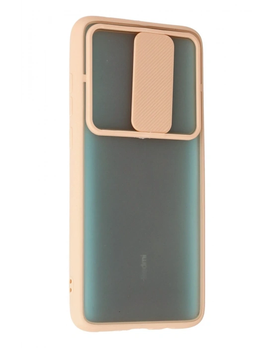 Newface Xiaomi Redmi Note 8 Pro Kılıf Palm Buzlu Kamera Sürgülü Silikon - Pembe
