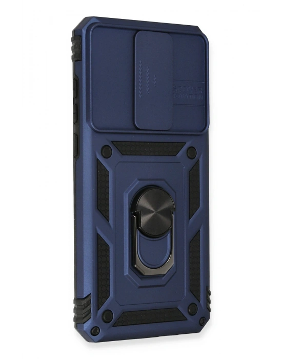 Newface Xiaomi Redmi Note 8 Pro Kılıf Pars Lens Yüzüklü Silikon - Lacivert