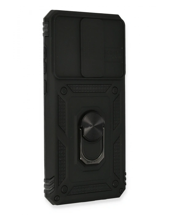 Newface Xiaomi Redmi Note 8 Pro Kılıf Pars Lens Yüzüklü Silikon - Siyah