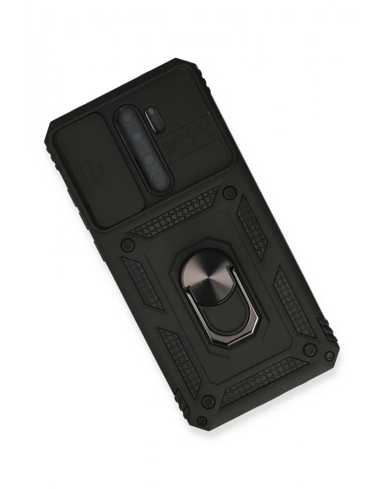 Newface Xiaomi Redmi Note 8 Pro Kılıf Pars Lens Yüzüklü Silikon - Siyah