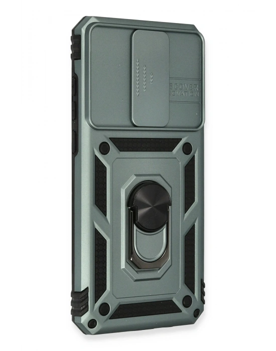 Newface Xiaomi Redmi Note 8 Pro Kılıf Pars Lens Yüzüklü Silikon - Yeşil