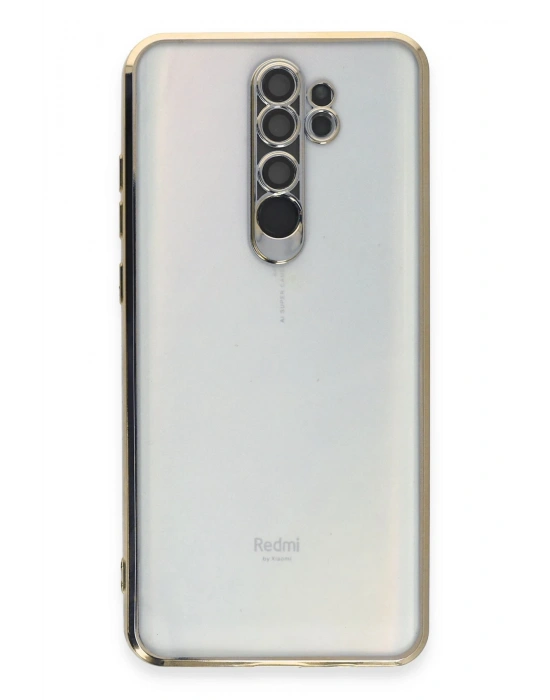 Newface Xiaomi Redmi Note 8 Pro Kılıf Razer Lensli Silikon - Gold
