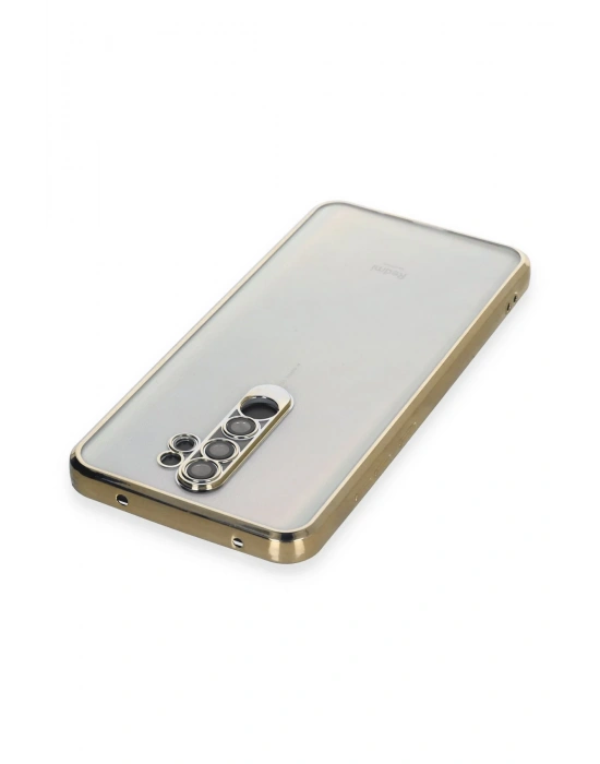 Newface Xiaomi Redmi Note 8 Pro Kılıf Razer Lensli Silikon - Gold