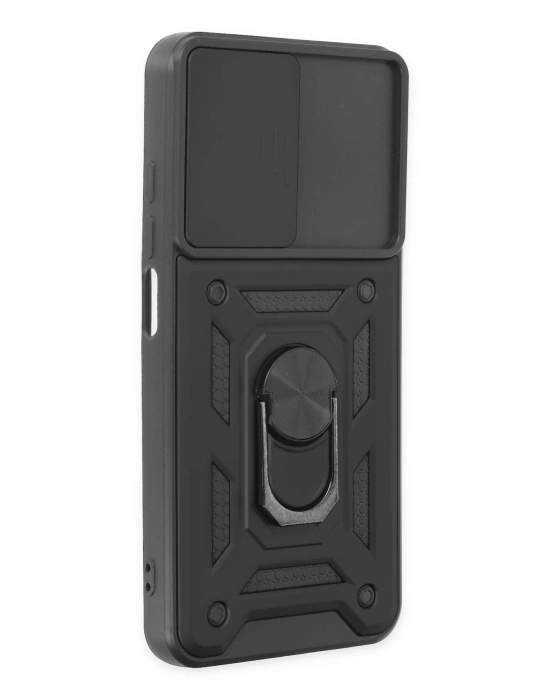 Newface Xiaomi Redmi Note 9 4G Kılıf Pars Lens Yüzüklü Silikon - Siyah