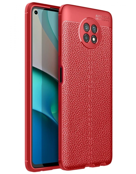 Newface Xiaomi Redmi Note 9 5G Kılıf Auto Focus Kapak - Kırmızı