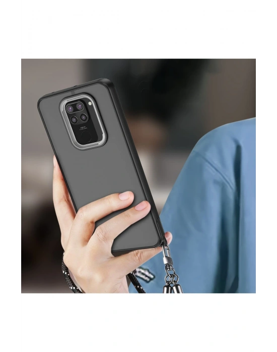 Newface Xiaomi Redmi Note 9 Kılıf Elegant Kapak - Pudra