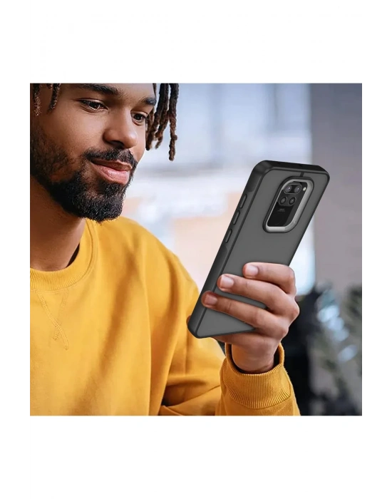 Newface Xiaomi Redmi Note 9 Kılıf Elegant Kapak - Pudra