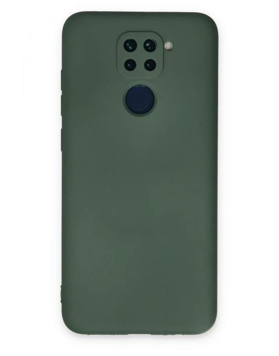 Newface Xiaomi Redmi Note 9 Kılıf Nano içi Kadife Silikon - Koyu Yeşil