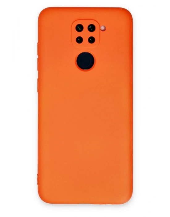 Newface Xiaomi Redmi Note 9 Kılıf Nano içi Kadife Silikon - Turuncu