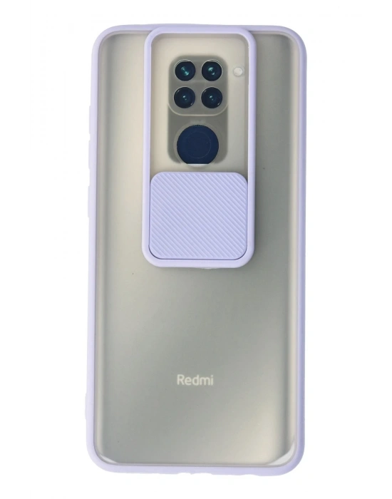 Newface Xiaomi Redmi Note 9 Kılıf Palm Buzlu Kamera Sürgülü Silikon - Lila