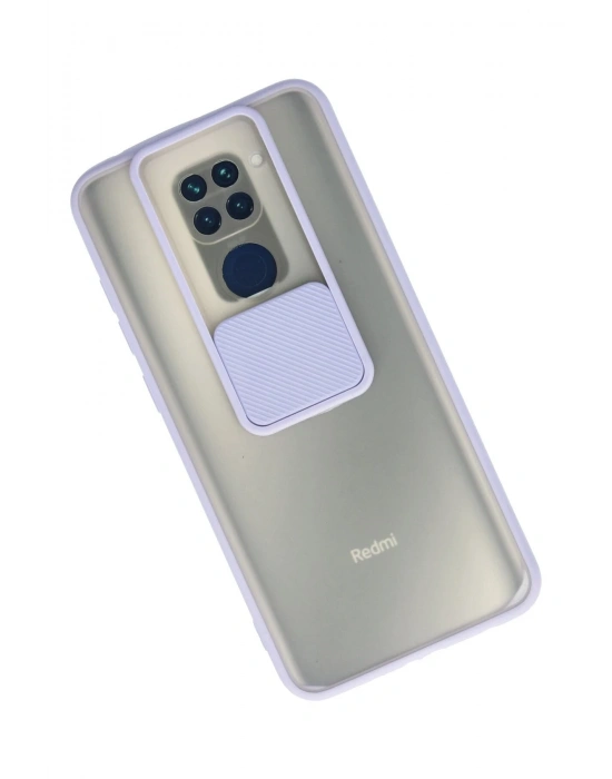 Newface Xiaomi Redmi Note 9 Kılıf Palm Buzlu Kamera Sürgülü Silikon - Lila