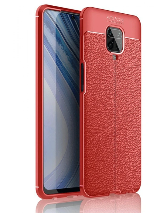 Newface Xiaomi Redmi Note 9 Pro Kılıf Auto Focus Kapak - Kırmızı