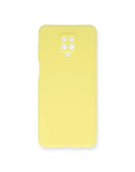Newface Xiaomi Redmi Note 9 Pro Kılıf Nano içi Kadife Silikon - Sarı