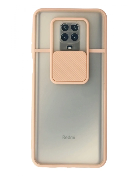 Newface Xiaomi Redmi Note 9 Pro Kılıf Palm Buzlu Kamera Sürgülü Silikon - Pembe