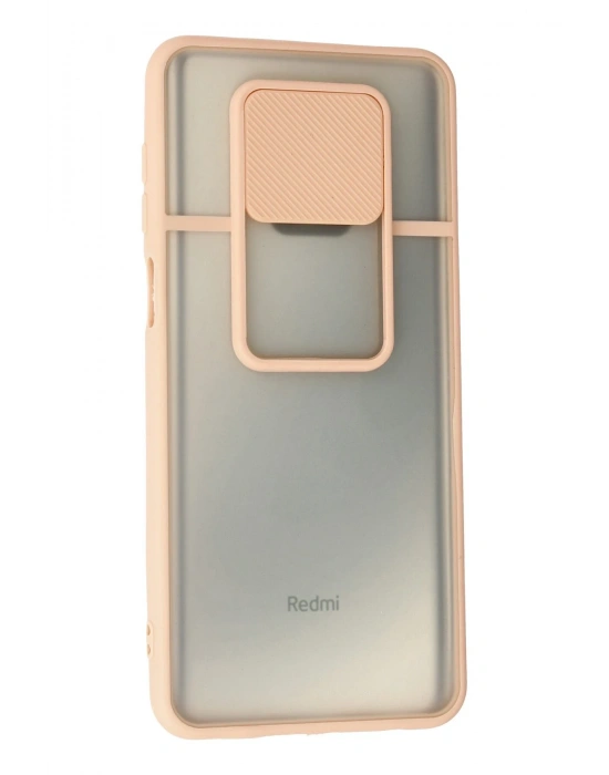 Newface Xiaomi Redmi Note 9 Pro Kılıf Palm Buzlu Kamera Sürgülü Silikon - Pembe