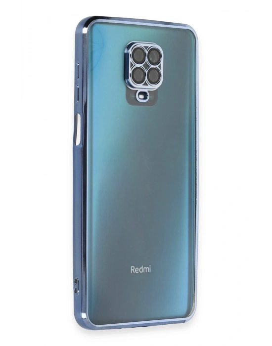 Newface Xiaomi Redmi Note 9 Pro Kılıf Razer Lensli Silikon - Açık Mavi