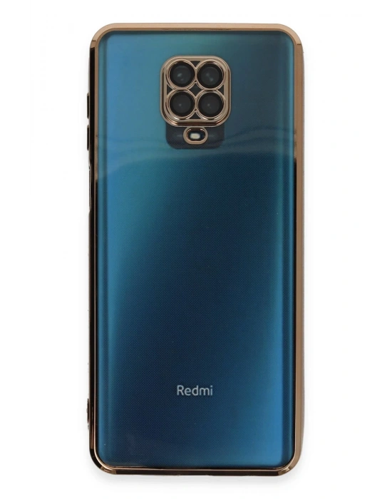 Newface Xiaomi Redmi Note 9 Pro Kılıf Razer Lensli Silikon - Gold