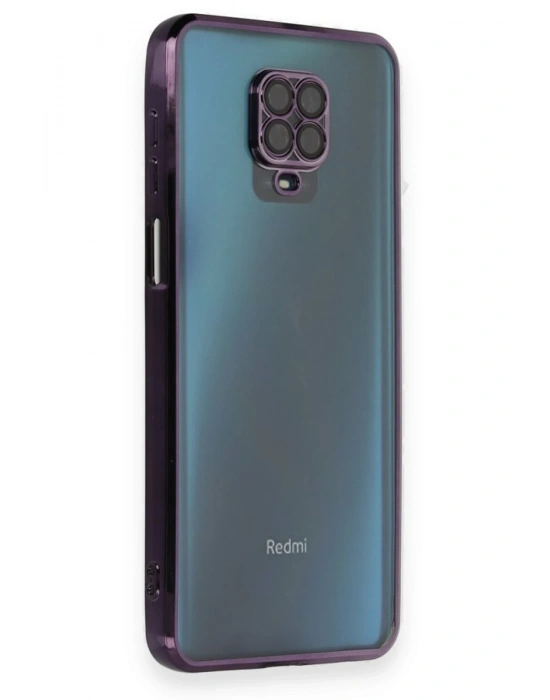 Newface Xiaomi Redmi Note 9 Pro Kılıf Razer Lensli Silikon - Mor