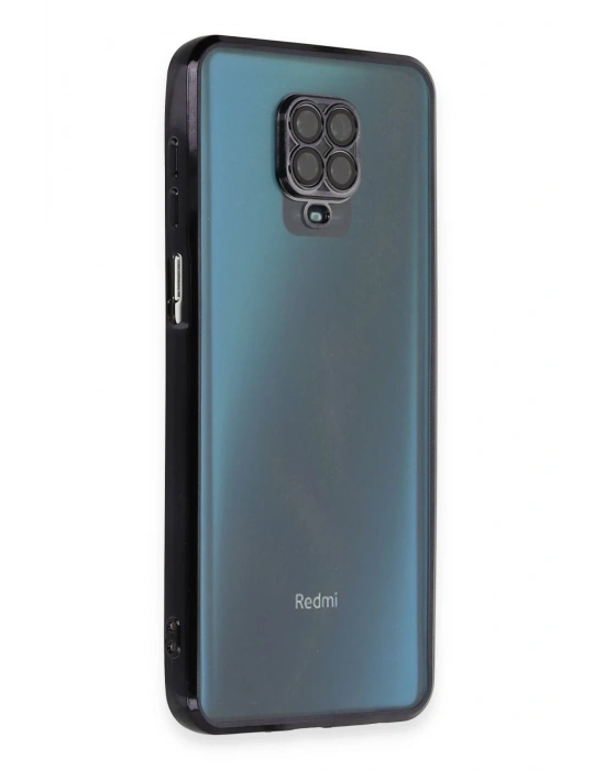 Newface Xiaomi Redmi Note 9 Pro Kılıf Razer Lensli Silikon - Siyah
