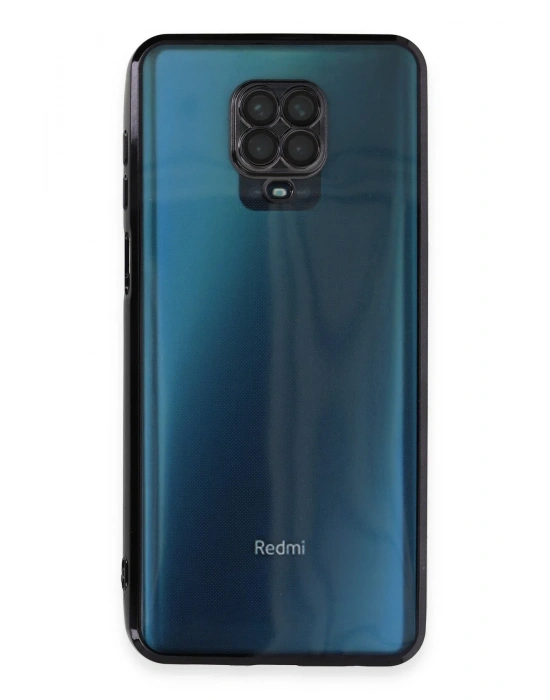 Newface Xiaomi Redmi Note 9 Pro Kılıf Razer Lensli Silikon - Siyah