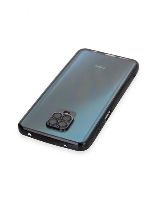 Newface Xiaomi Redmi Note 9 Pro Kılıf Razer Lensli Silikon - Siyah