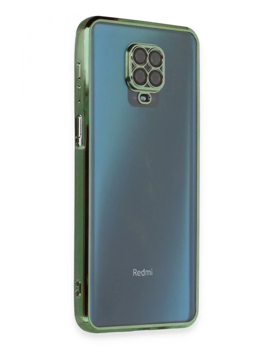 Newface Xiaomi Redmi Note 9 Pro Kılıf Razer Lensli Silikon - Yeşil