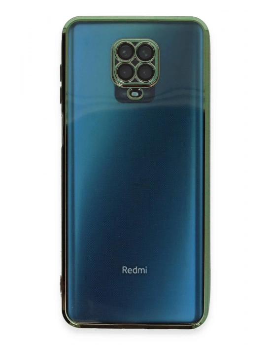 Newface Xiaomi Redmi Note 9 Pro Kılıf Razer Lensli Silikon - Yeşil