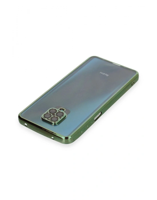 Newface Xiaomi Redmi Note 9 Pro Kılıf Razer Lensli Silikon - Yeşil