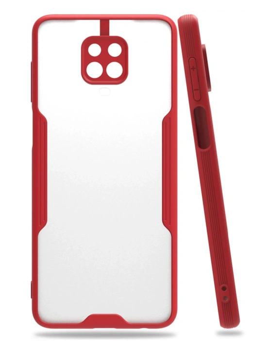 Newface Xiaomi Redmi Note 9S Kılıf Platin Silikon - Kırmızı