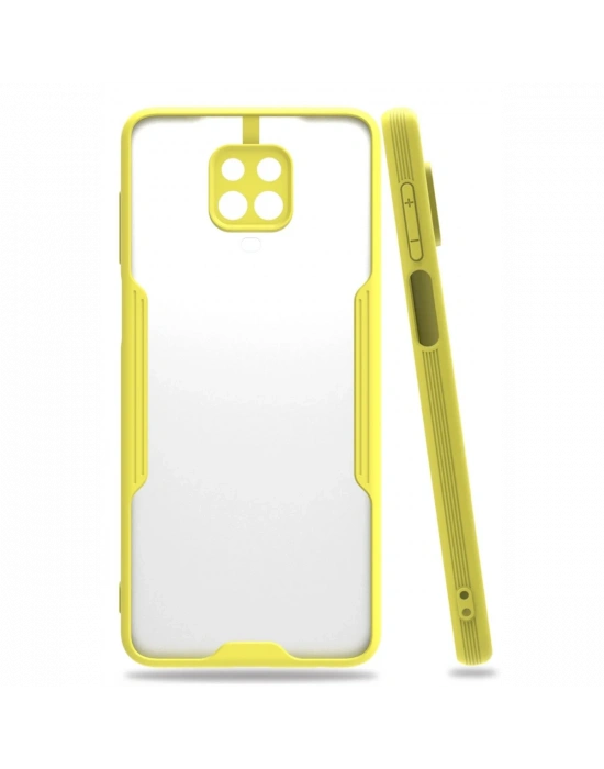 Newface Xiaomi Redmi Note 9S Kılıf Platin Silikon - Sarı