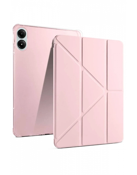Newface Xiaomi Redmi Pad Pro 12.1 Kılıf Kalemlikli Mars Tablet Kılıfı - Rose Gold