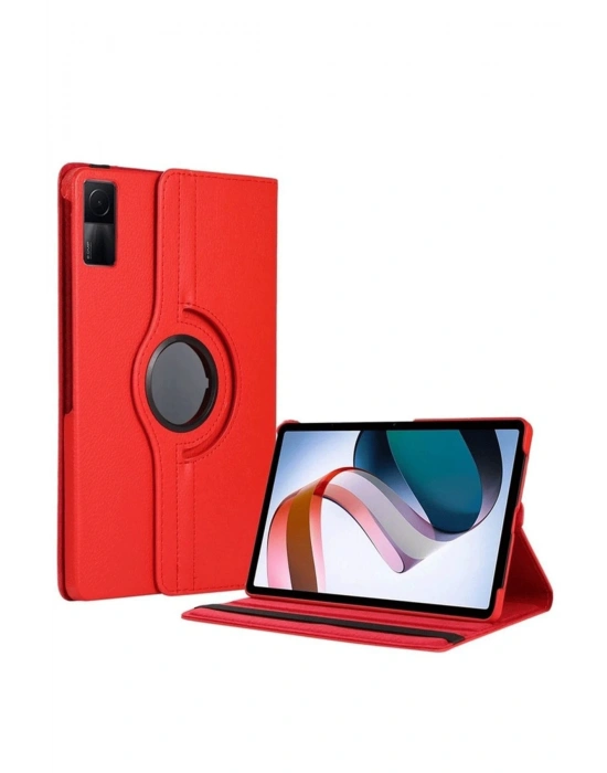 Newface Xiaomi Redmi Pad SE 4G Kılıf 360 Tablet Deri Kılıf - Kırmızı