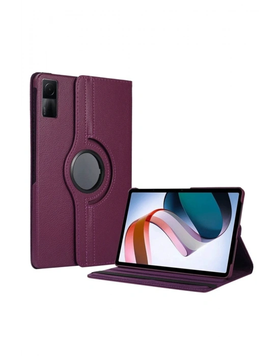 Newface Xiaomi Redmi Pad SE 4G Kılıf 360 Tablet Deri Kılıf - Mürdüm